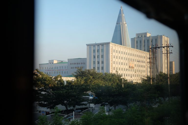 First sight of Pyongyang, North Korea.