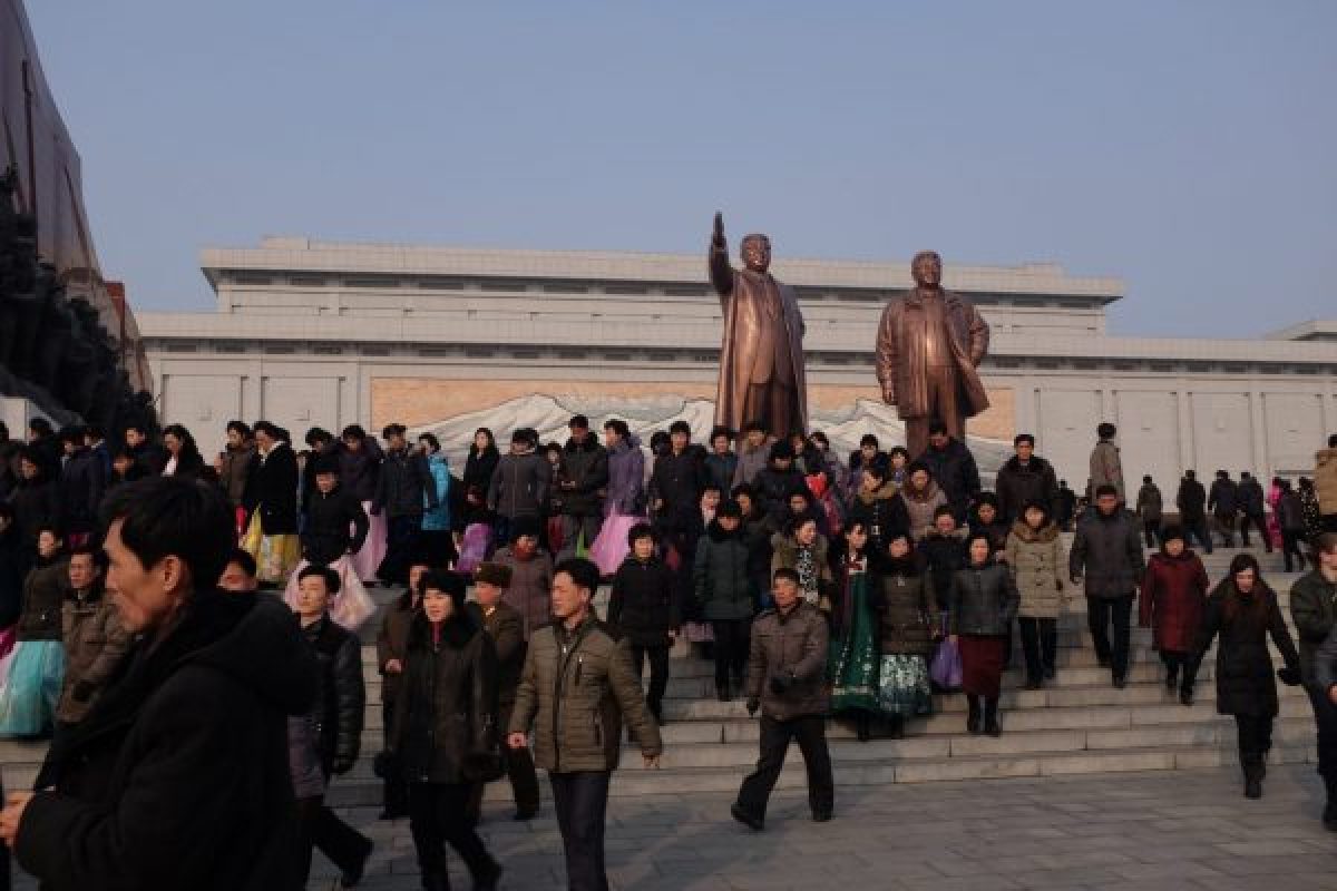 Mansu Hill Grand monument in Pyongyang, North Korea.